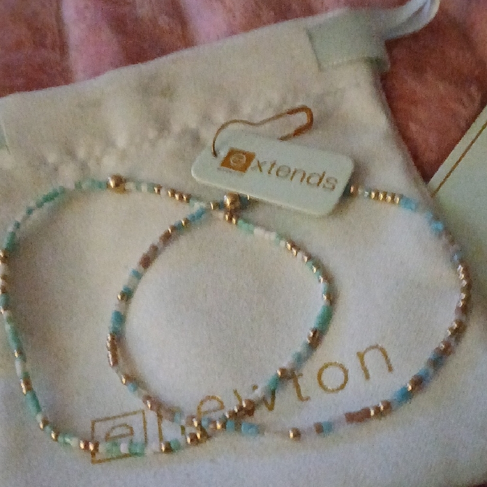 Beaded Bracelet Set - Gold and Blue
